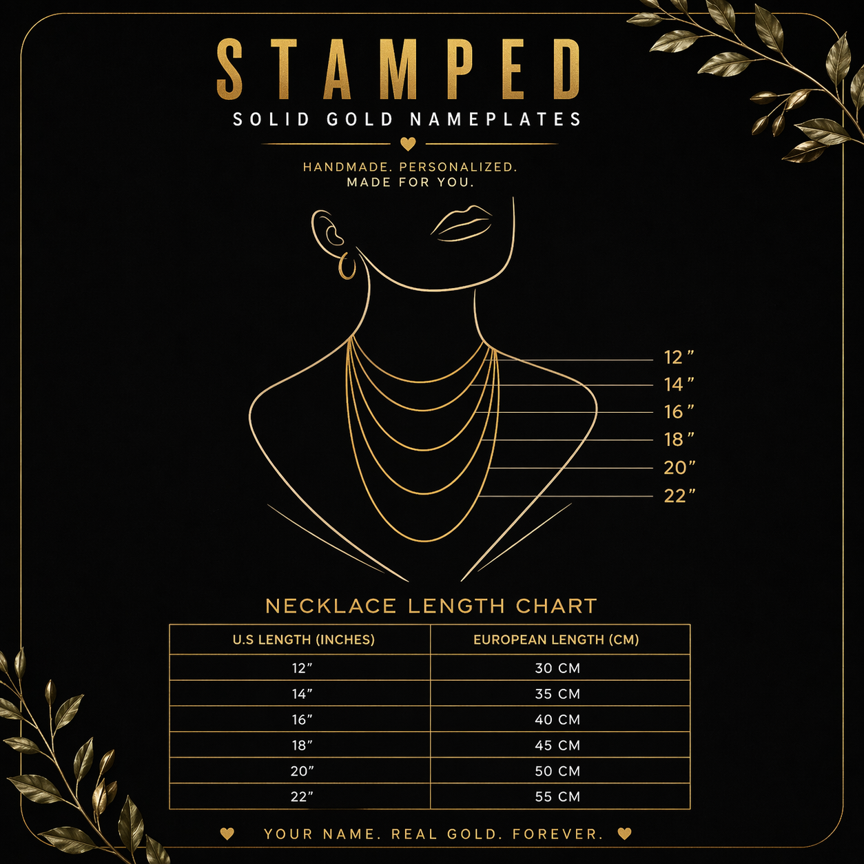 Classic Script Nameplate Necklace — Solid 14K Gold