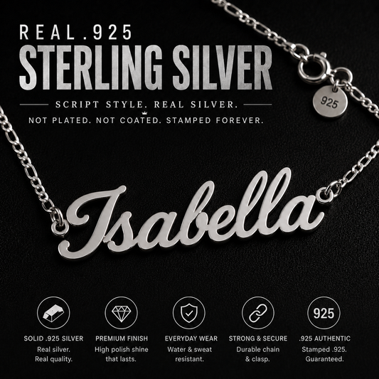 Custom Sterling Silver Script Nameplate Necklace · Dainty Name Necklace · Everyday Personalized Jewelry